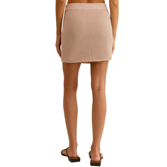 NEW Z SUPPLY carlita crochet mini skirt in beige - Picture 3 of 5